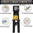 thumbnail image 3 of TAIWAIN RJ45 Cat5 Cat6 Cable Crimping Repair Maintenance Tool, Network Portable Phone Crimper, 8P4P6P Connectors RJ11 Cable Tester, Ethernet Wire Crimper Stripper Cutter(Denim Blue), 3 of 5