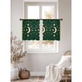 thumbnail image 3 of Star Moon Sheer Curtains 2 Panels Set Retro Gorgeous Gold Polka Dots Stars Moon Dark Green Sheer Window Curtains Light Filtering Rod Pocket Voile Drapes for Bedroom Living Room 52"x45", 3 of 8