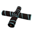 thumbnail image 1 of Túnel para gatos, tubo de túnel plegable doblado con juguete con orificio para pelota de juego, juguetes interactivos para gatos, túnel de pista para , Azul Negro Azul Negro Cuatro Abierto, 1 of 8