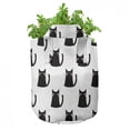thumbnail image 3 of Cat Grow Bags 5-Pack, Abstract Modern Monochrome, Heavyduty Fabric Pots with Handles for Plants, 2 Sizes, Charcoal Grey Pale Pink, by Ambesonne, 3 of 3