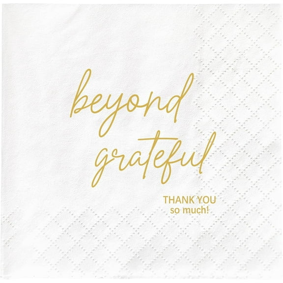 20pcs Beyond Grateful Napkins for Party Supplies Decorations Favors Gifts, Bridal Shower Thank You Napkins for Cake Dessert Beverage Table Decorations (5 x 5 In) 5"x5"