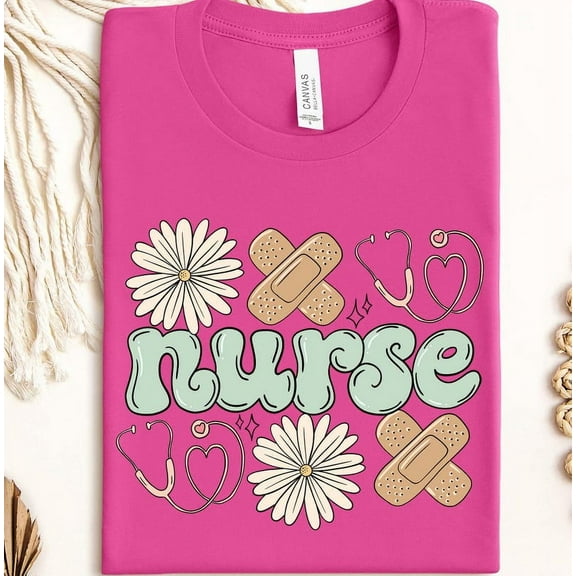 Floral Nurse Shirt, New Nurse Gift Tee, Nurse Appreciation T-Shirt, Nursing School Shirt, Registered Nurse Tee