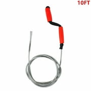 10ft Drain Opener Spring Wire Rod Auger Snake for Sink, Toilet, and Tub Unclogging