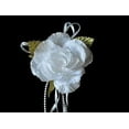 thumbnail image 2 of Lily Off-White Artificial Rose Corsage Brooch Pin Pearls and Ribbon by Piece, 2 of 2