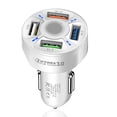 thumbnail image 3 of Cargador de plástico para coche portátil removible 12-24V 4 puertos USB antideslizante de carga rápida elegante con estilo adaptador de automóvil blanco Jumpingount  EL022426-02B, 3 of 7