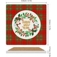 thumbnail image 4 of GZHJMY Christmas Frame with Tartan Printed Square Ceramic Coaster for Drinks with Cork Base for Coffee Cups, Place Mats for Home Decor, 4 Pcs, 4 of 4