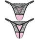 thumbnail image 2 of Ropa interior de satén Sissy para hombre, bragas de retazos de encaje transparente, tanga con cintura elástica, tanga con espalda en T, calzoncillos con suspensorio de tiro bajo, 2 of 5