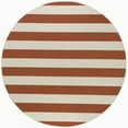 thumbnail image 4 of 8ft Round Water Resistant, Large Indoor Outdoor Rugs for Patios, Front Door Entry, Entryway, Deck, Porch, Balcony | Outside Area Rug for Patio | Terra, Stripe | Size: 7'10'' Round, 4 of 5
