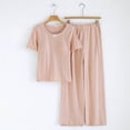 thumbnail image 2 of Avtoify Summer Loose Solid Color T-Shirt Pants Pajamas for Women Set Home Casual, 2 of 10