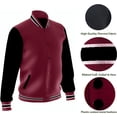 thumbnail image 4 of DECKRA Men's Fashion Varsity Jacket Casual Regular Fit Letterman Baseball Bomber Jackets Fleece, 4 of 5