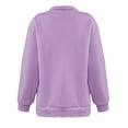 thumbnail image 6 of Fiaer,Women's Quarter Zip Oversized Sweatshirts,Loose Fit Casual Trendy Long Sleeve V Neck Solid Lapel Collared Warm Pullover for Women,Women Tops with Pocket Purple XL, 6 of 6
