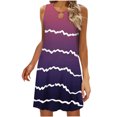 thumbnail image 1 of Vestido sin Mangas para las Mujeres, Casual Cuello Redondo Impreso Midi, Cómodo Vestido de Moda de Poliéster para Mujeres, 1 of 2