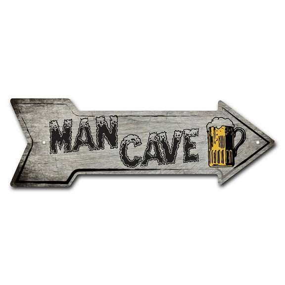 SignMission P-ARROW-999757 6 x 18 in. Wide Man Cave 2 Arrow Sign
