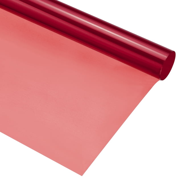 Papier Filtre Couleur Gel Film Polyester 100x100cm Rouge pour Studio Photo Tête Rouge, Lot de 4