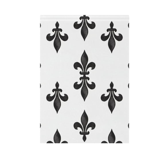 Black White Flroal Fleur-de-lis Retro Garden Flag Double Sided 12 x 18/28 x 40 Inch Yard Flag Home Outdoor Yard Patio Lawn Decor