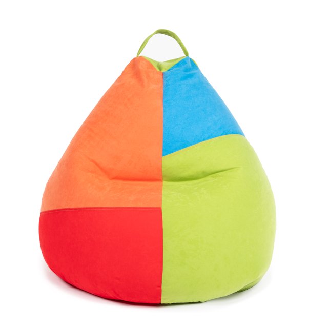 Gouchee Home Breeze Multicolored Bean Bag Cover – Soft Microfiber Beanbag Slipcover with Funnel Filling System, Machine Washable for Living Room, Playroom, or Classrooms