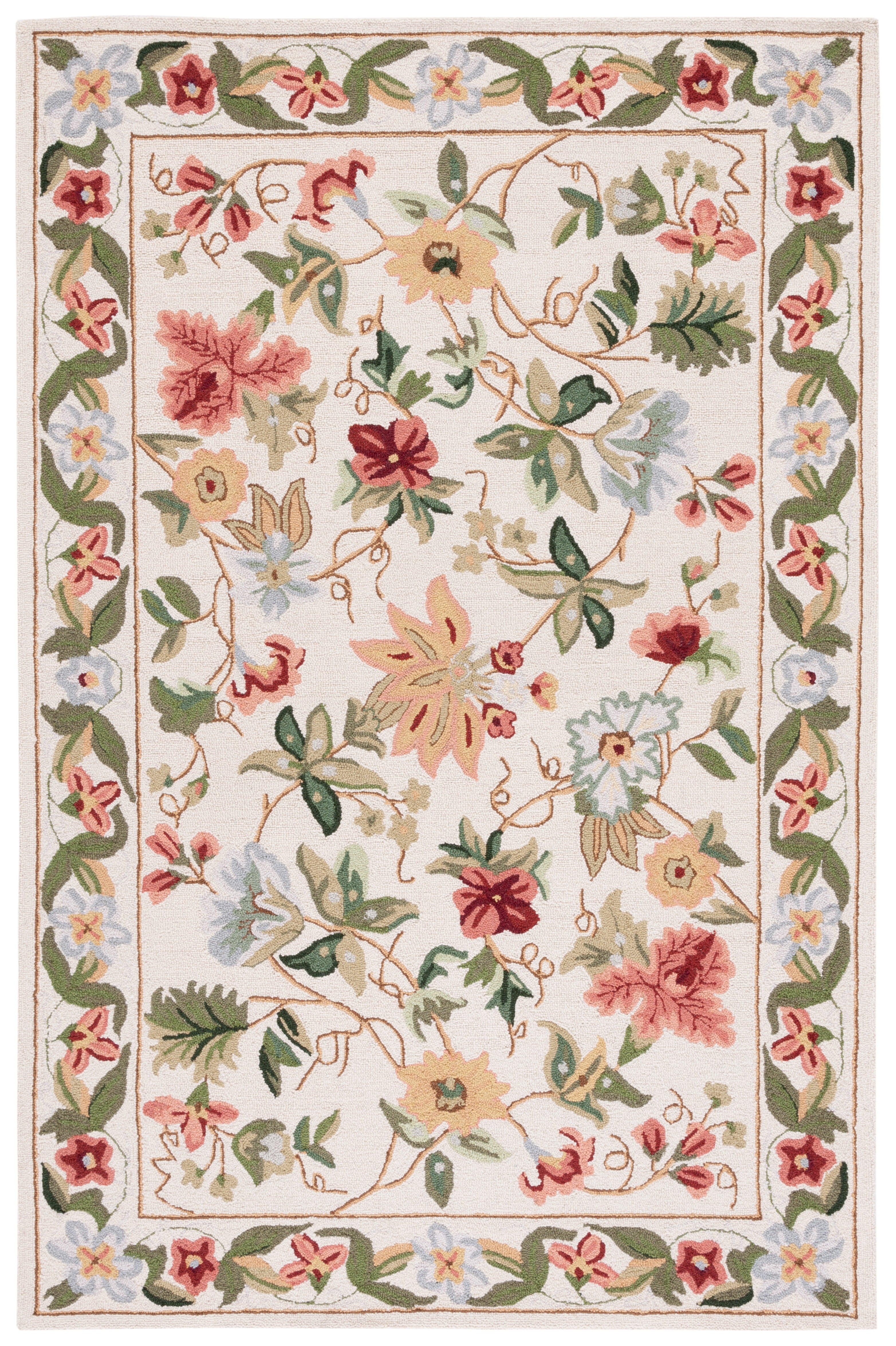 Safavieh Chelsea Gisselle Bordered Wool Area Rug, Ivory, 6' x 8'