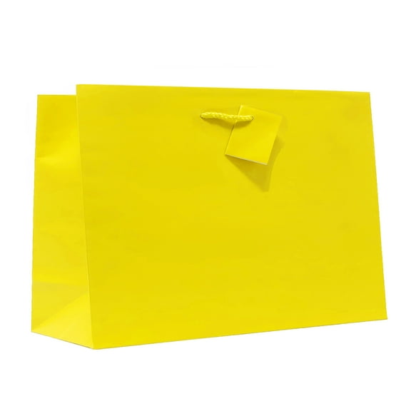 Allgala 12PK Value Premium Solid Color Paper Gift Bags (16" Wide Vogue-Yellow-GP50117)