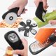 thumbnail image 1 of Juego de utensilios de cocina apilables 6 piezas | Rallador de melón multifunción, cortador de hierbas, rallador de ajo, abrelatas, trituradora de queso, cortador de pizza | Almacenamiento compacto, 1 of 8