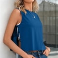 thumbnail image 6 of Tank Tops for Women BWASD Cotton Loose Casual Summer Side Tie Cropped Tank Tops Oversized Sleeveless Basic Tees Shirts Trendy 2026 Out Out Sport Loungewear (Blue M), 6 of 9