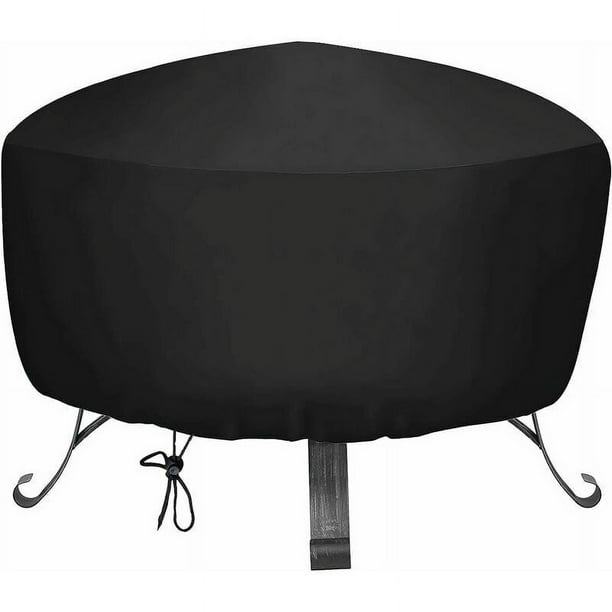 Cubierta para fogatas, redonda, impermeable, a prueba de polvo, tela Oxford con revestimiento interior de plata, resistente a la decoloración, protección solar para patio al aire libre, diámetro 85 x