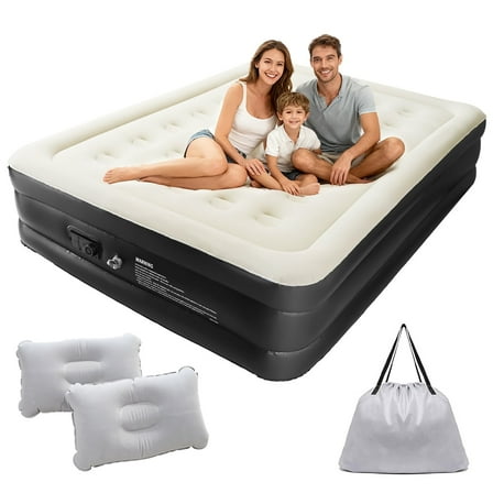 Queen Air Mattress with Built-in Wireless Electric Air Pump,18 Raised Comfort Inflatable Mattress for Home,Camping,660 lbs Max