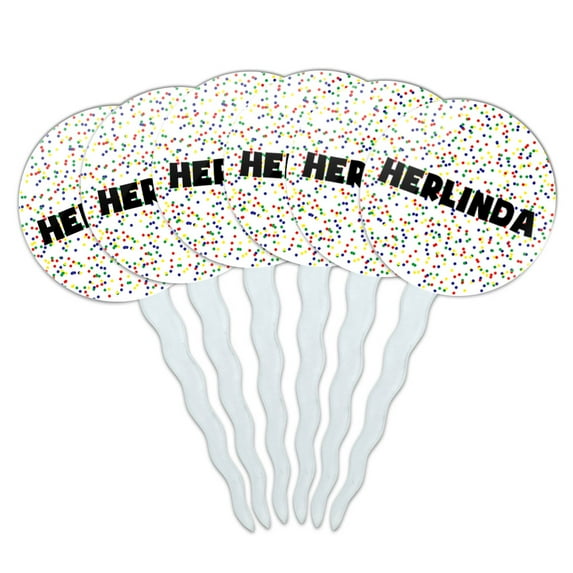 Herlinda Cupcake Picks Toppers - Set of 6 - Mutlicolored Speckles