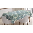 thumbnail image 1 of Ambesonne Winter Tablecloth Rectangular Table Cover, Mandala Style, 52"x70", Teal Cream, 1 of 3