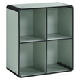 thumbnail image 2 of Kings Brand Furniture Dothan Wood 4-Cubed Open Bookcase - Storage Shelf Organizer Bookshelf, Sage Green, 2 of 5