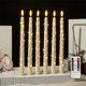 thumbnail image 4 of Juego de velas electrónicas con luces LED con cadena, velas parpadeantes de plástico sin llama de 6 piezas sobre una cálida cuerda LED blanca, decoración de boda interior a pilas, 4 of 6