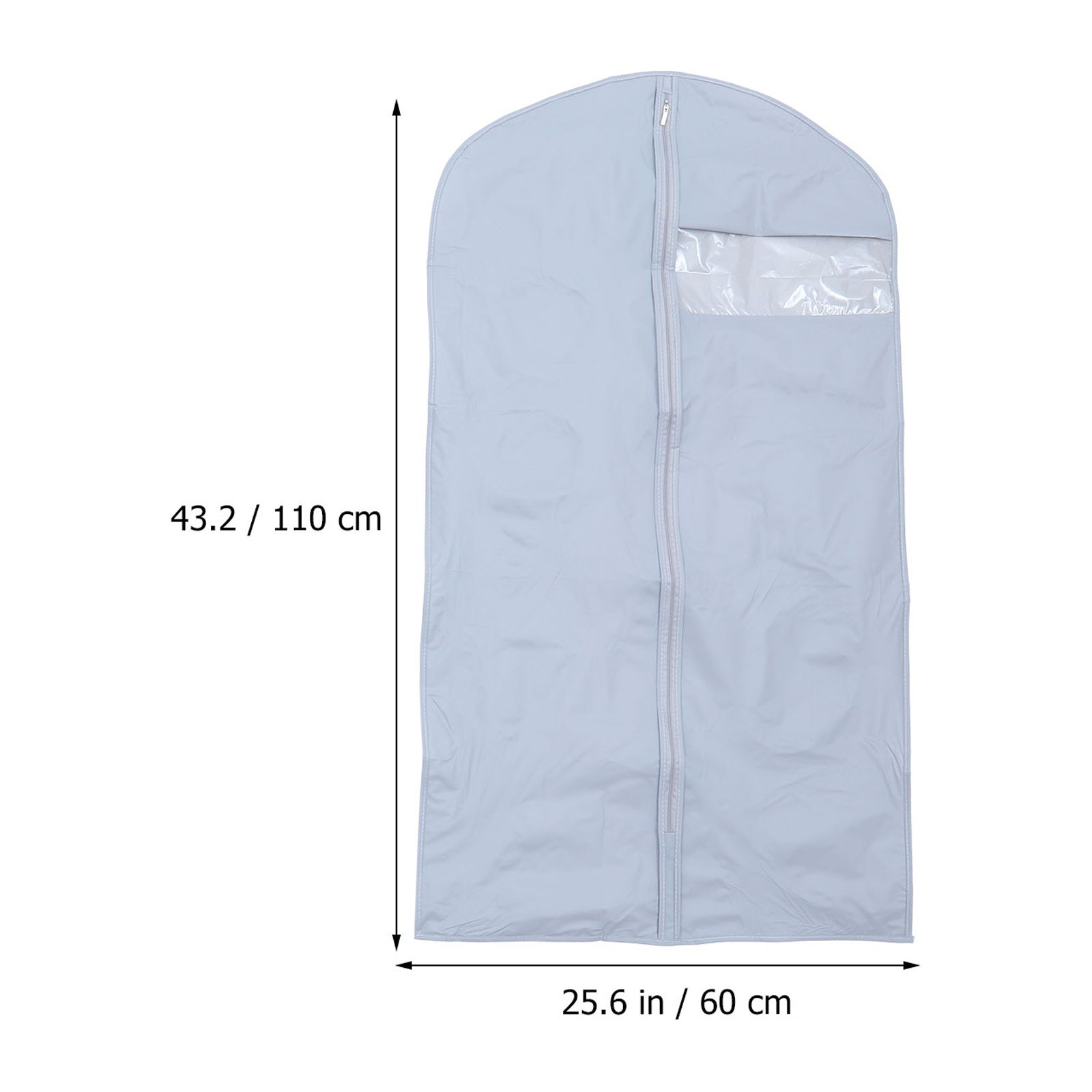 LULULION 5Pcs Grey Plastic Coat Storage Bag with Transparent Scratch Resistant Protective Cover