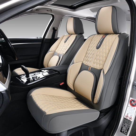 for Toyota Rav4 2010 Car Seat Cover, Leather Full Set of 5 Seats With Lumbar Support Beautify Interior, Light Taupe Car Seat Covers, Beautify the Interior of Old Cars