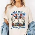 thumbnail image 2 of Chicka Boom Boom T-Shirt – Funny Patriotic Chicken Fireworks Tee – 4th of July USA Sunglasses Graphic Shirt for Women, Farm Moms, Country Life & Summer BBQs, 2 of 7