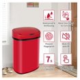 CodYinFI 13Gallon Stainless Steel Trash Can with Lid, Red, 50L