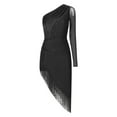 thumbnail image 4 of Haitryli Women Fringe Latin Dance Dress Irregular Hem Ballroom Tango Salsa Latin Dance Dress Black XXL, 4 of 8