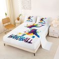 thumbnail image 2 of Homewish Watercolor Ball Player Queen Sheets,Handball Print Queen Sheet Sets,White,4pcs,1 Flat Sheet, 1 Fitted Sheet and 2 Pillowcases, 2 of 6