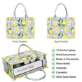thumbnail image 2 of Large Capacity Tote Bag,Yellow Lemon Fruit Tiles Blue Pattern Handbag Fashion Luxury Tote Bag,15.7"x13"x 5.1" Inches,Laptop Compatible, 2 of 6
