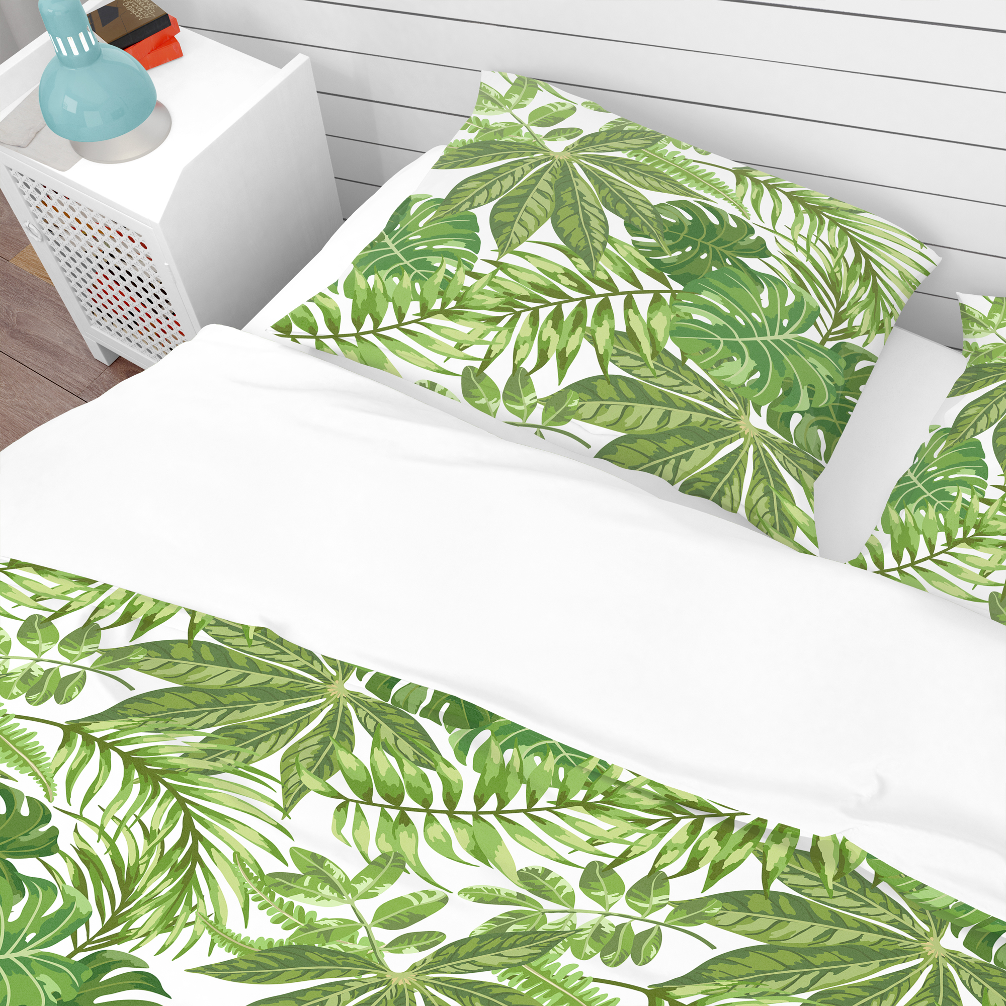 Designart 'Exotic Pattern with Tropical Leaves' Tropical Duvet Cover Set
