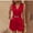 Red, variant on Women's Sleeveless V-Neck Jumpsuit with Belt Elegant Solid Color Romper with Pockets for Dressing Up Red,S