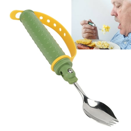 

Adaptive Elderly Spoon Slip Resistance Multipurpose 2 In 1 Weighted Design Shake Proof Adaptive Utensils For Hand Tremors For Elderly