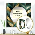 thumbnail image 3 of Designart "Emerald Gold Chevron Illusion" 0 Square Mirror For Wall Decor - Large Gold Square Mirror Printed Wall Decor - Glam Square Living Room Mirror, 3 of 5