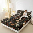 thumbnail image 4 of jejeloiu Ancient Book Bookshelf Queen Sheet Sets,Retro Rustic Flower Flat Sheet,Country Floral Queen Fitted Sheet For Adult,Breathable Home Decor,4pcs, 4 of 7