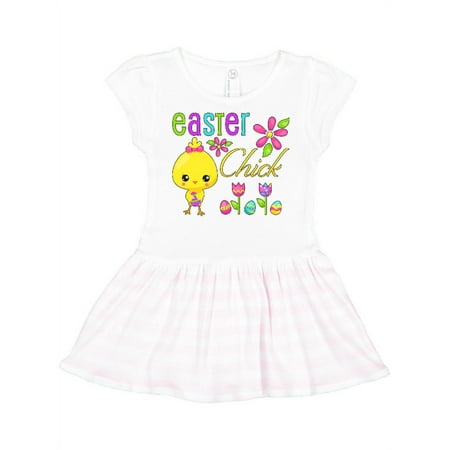 

Inktastic Easter Chick with eggs and flowers Gift Toddler Girl Dress