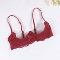 thumbnail image 7 of 1/4 Cup Push Up Bras for Women Sexy Underwire Lace Bra Lightweight See Through Balconette Padded Adjustable Straps Lingerie Shelf Bra Breathable Tops Beach Travel, Red S, 7 of 7