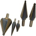 thumbnail image 4 of Broca avellanadora de 5 piezas, broca escalonada, con carcasa de aluminio profesional, vástago hexagonal, con amortiguador de centrado automático, perforación precisa en acero, metal, 4 of 5