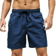 thumbnail image 2 of Men Shorts Summer Swim Trunks Dry Surf Boardshorts Bathing Suit With Mesh Lining Beach Shorts Chores Para Hombre Dark Blue 2XL, 2 of 8