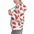 thumbnail image 2 of Lsque Watermelon Pattern Casual Women's Hoodie,Hooded Sweatshirt with Kangaroo Pocket,Pullover Hoodie with Eye-catching Drawstrings-Medium, 2 of 7