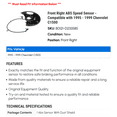 thumbnail image 2 of Front Right ABS Speed Sensor - Compatible with 1995 - 1999 Chevy C1500 1996 1997 1998, 2 of 2