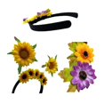 thumbnail image 6 of FENOHREFE Sun Flower Hairhoop Flower Headband Bright Color Hairband Comfortable Wear for Music Festivals and Parties, 6 of 7