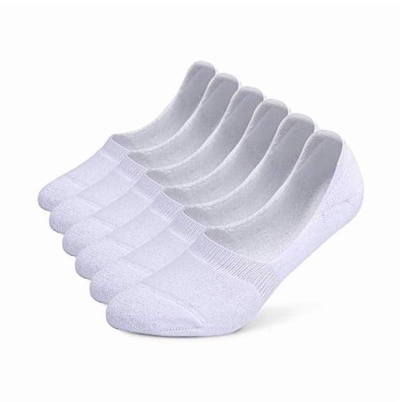 Eryueer 6 Pairs Unisex Thick Cushion Athletic Cotton Non Slip Low Cut Flat Liner No Show Socks